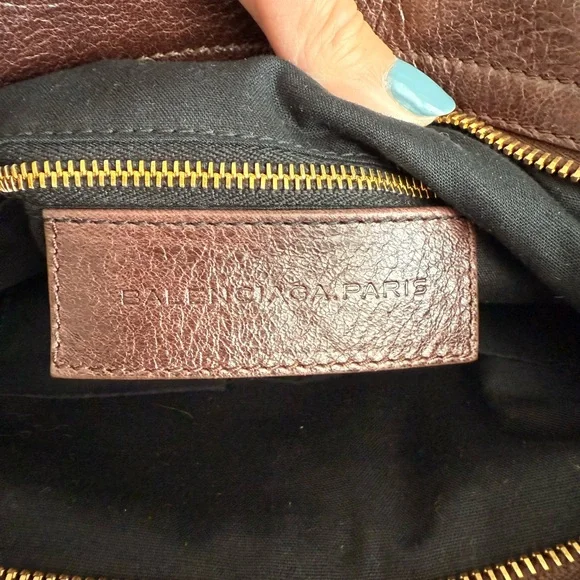 Balenciaga Velo in Cigare Fonce Brown Leather Purse Shoulder Crossbody Bag - Picture 6 of 14